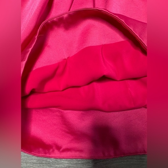 BCBGMaxAzria One Shoulder Barbie Pink Prom Mini Dress New with Rags NWT - Picture 8 of 10